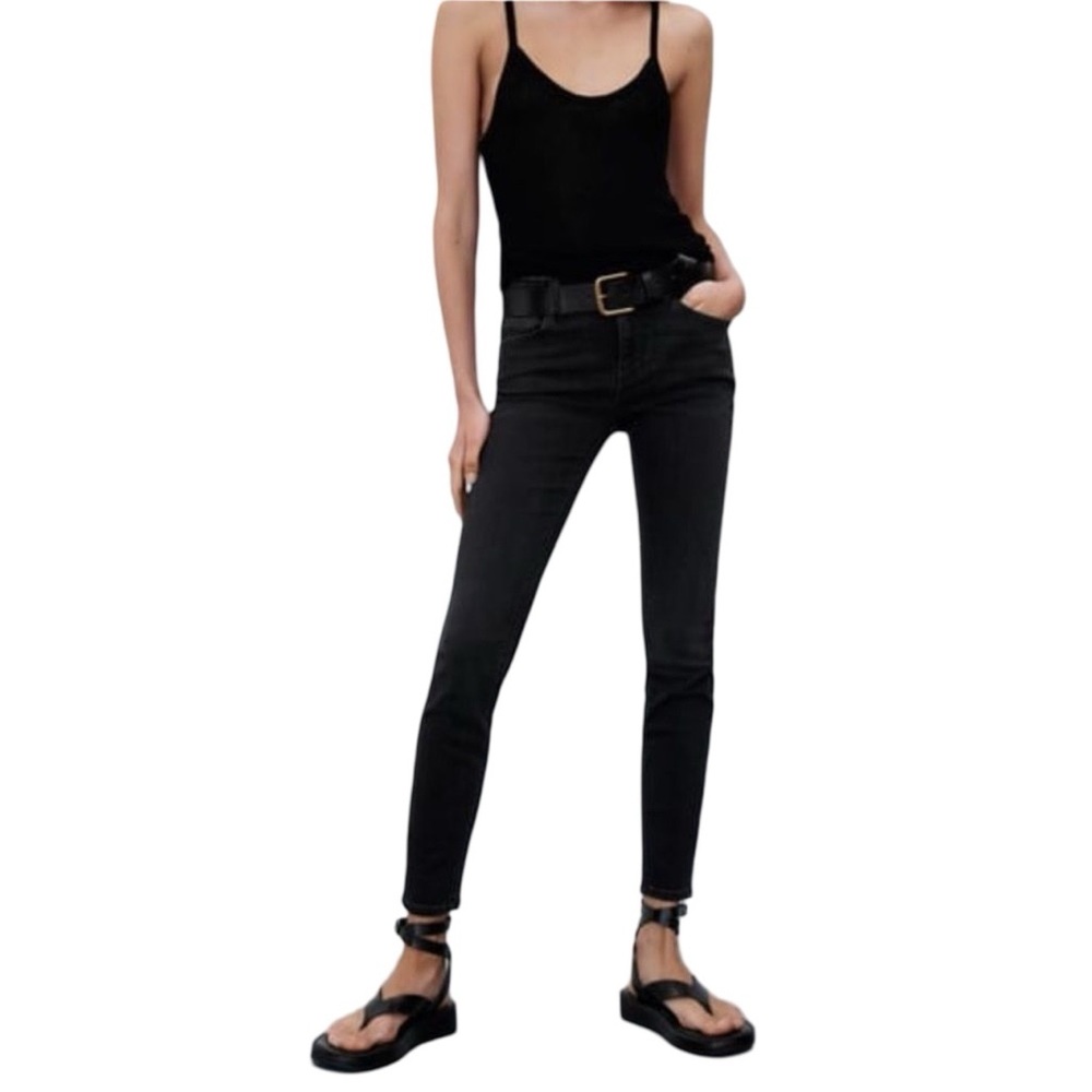 Zara Basic z1975 Denim Black Skinny‎ Jeans 2